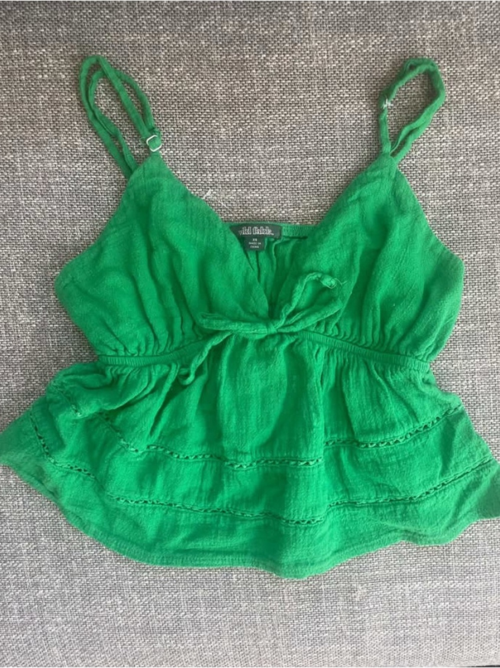 wild fable Bright Green Tie-Front Spaghetti Strap Camisole